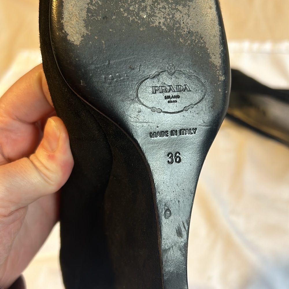 Prada Suede Peep Toe Wedges EU 36 - Picture 9 of 11